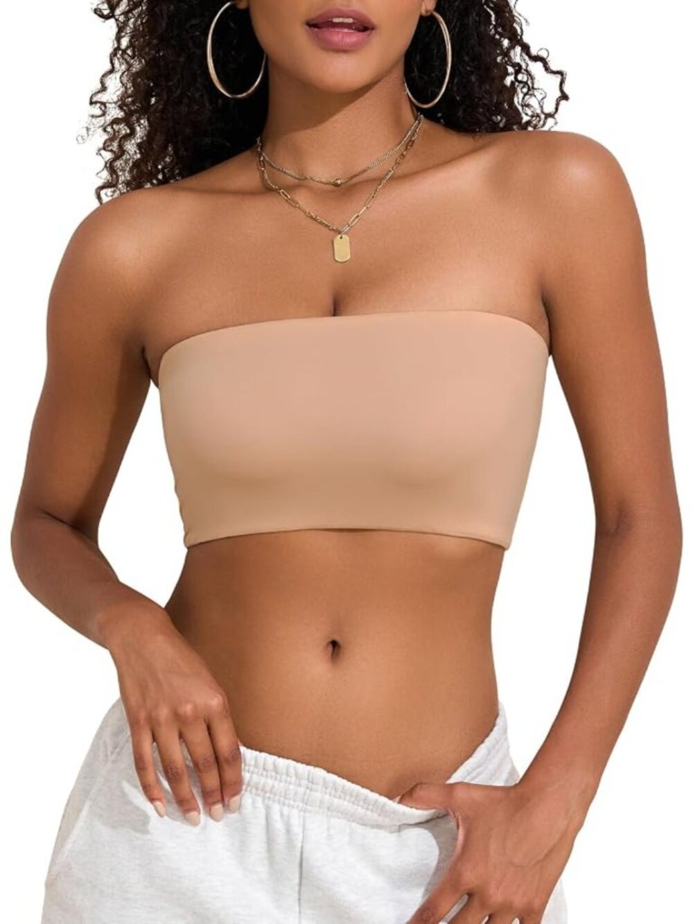 3 PCS Nude Women Seamless Strapless Bandeau Bra  Size M